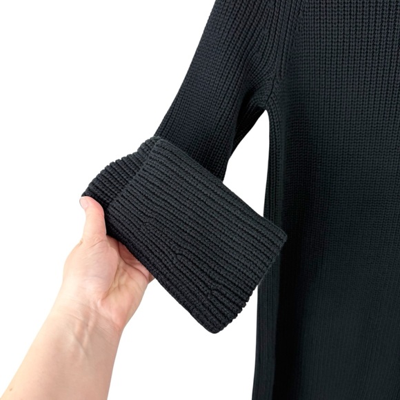 Banana Republic Cotton Wool Mock Neck Mini Sweater Dress Black Sz L NWT - Picture 5 of 12